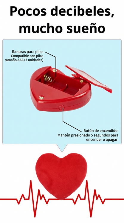 Peluche con latido de corazón antiestrés